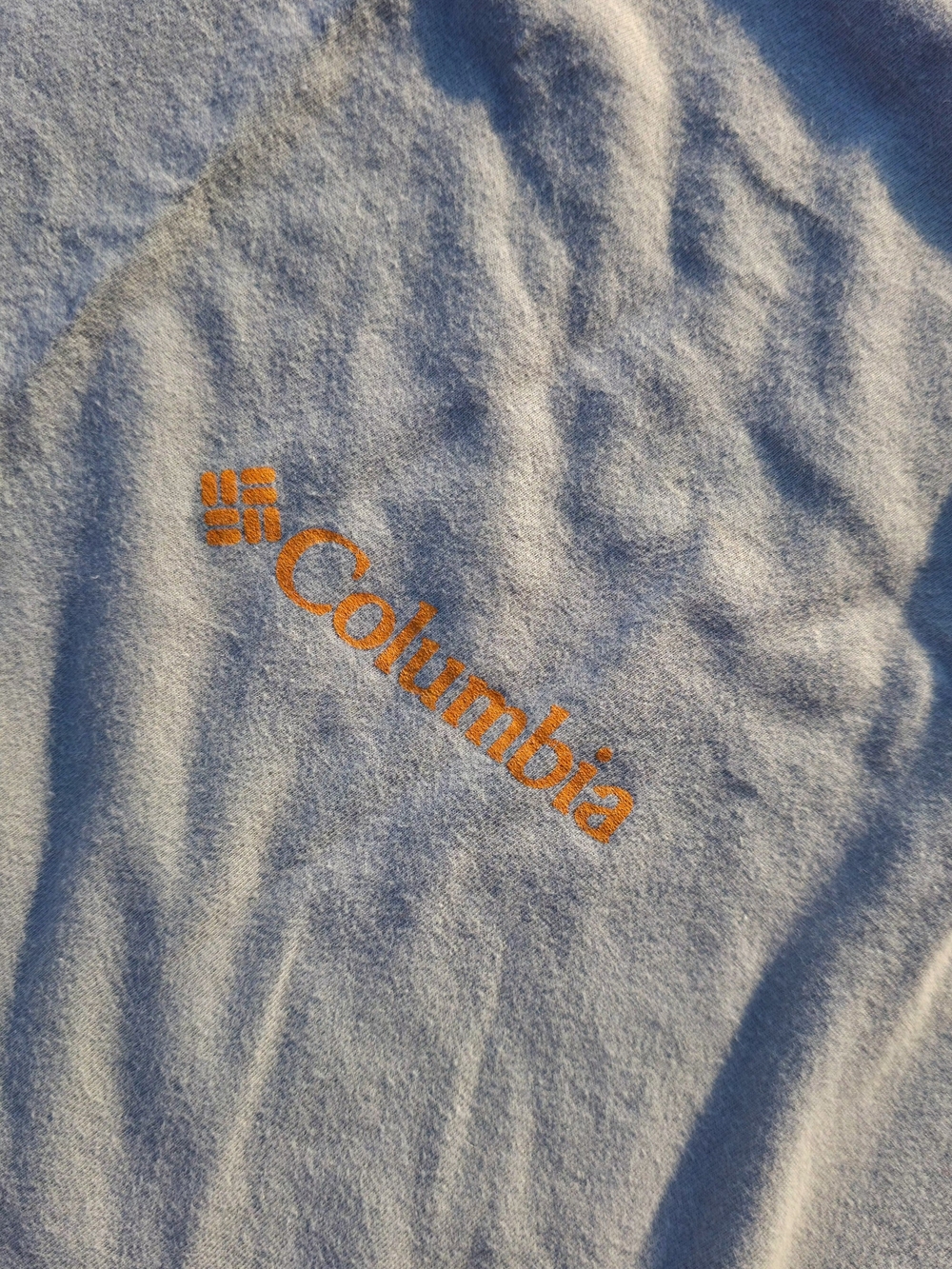 Columbia Men’s Light Blue Shorts with Orange Logo